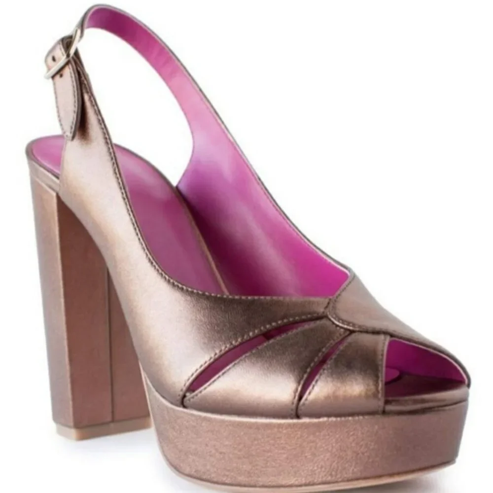 Trina Turk Joni Platform Heels in Bronze